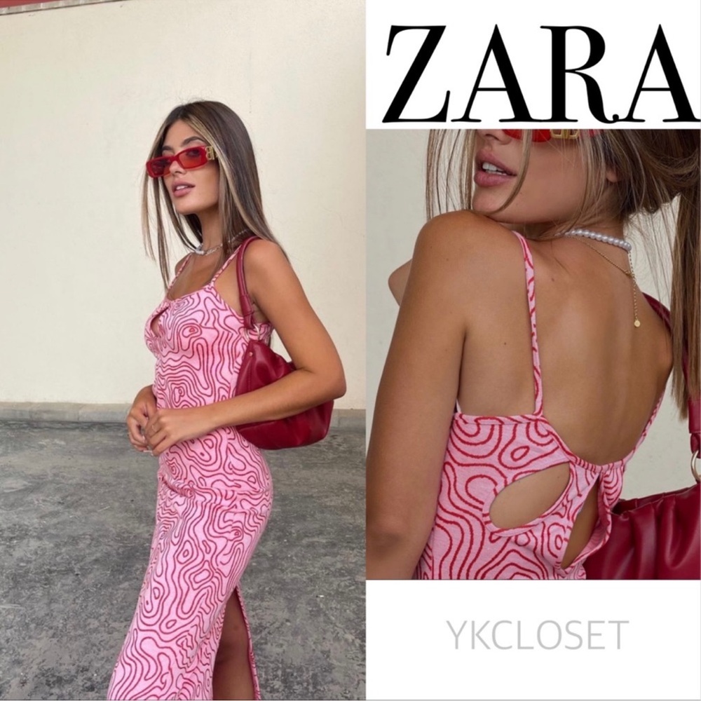 Zara Pink Patterned Women's Dress